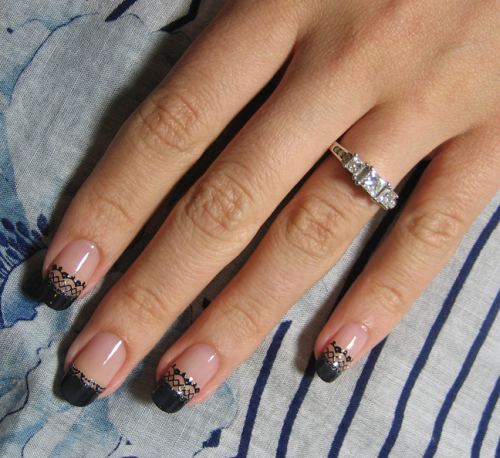 Black Lace Nail Sticker Design